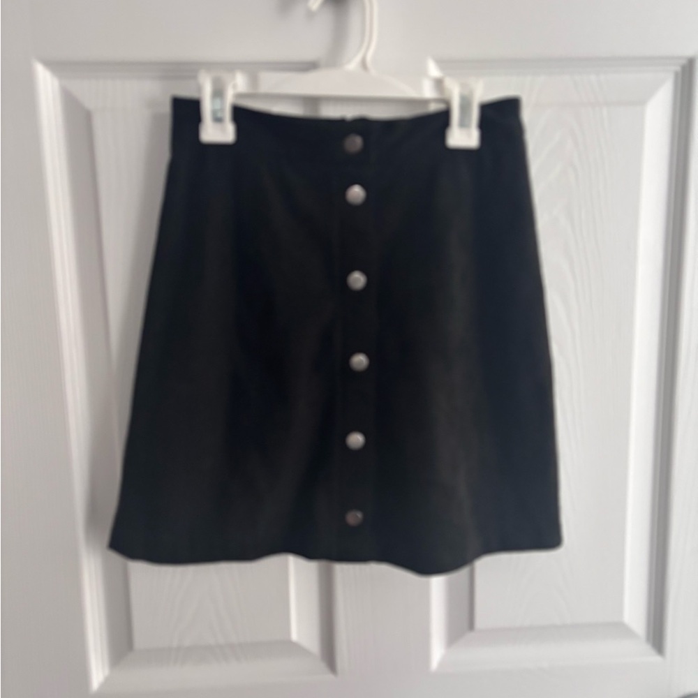 Black Faux Suede Mini Skirt
